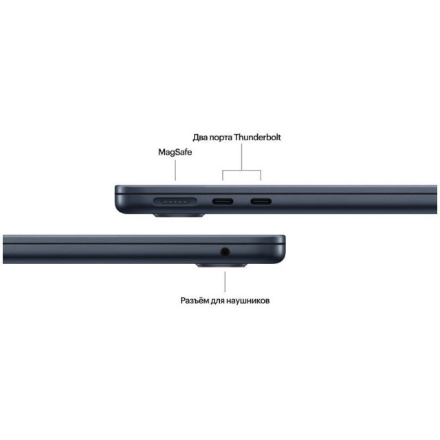 Apple MacBook Air 15" (M3, 8C CPU/10C GPU, 2024), 8 ГБ, 512 ГБ SSD, Midnight, полуночный черный, MRYV3 — изображение 3