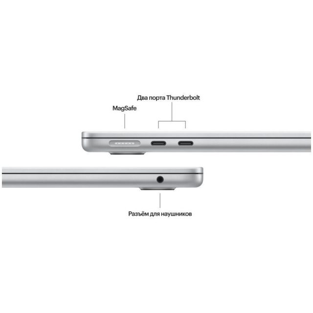 Apple MacBook Air 15" (M3, 8C CPU/10C GPU, 2024), 16 ГБ, 512 ГБ SSD, Silver, Серебристый, MXD23 — изображение 3