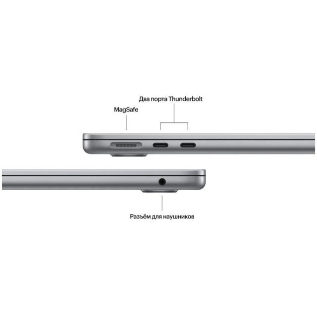 Apple MacBook Air 13" (M3, 8C CPU/8C GPU, 2024), 8 ГБ, 256 ГБ SSD, Gray, серый космос, MRXN3 — изображение 3